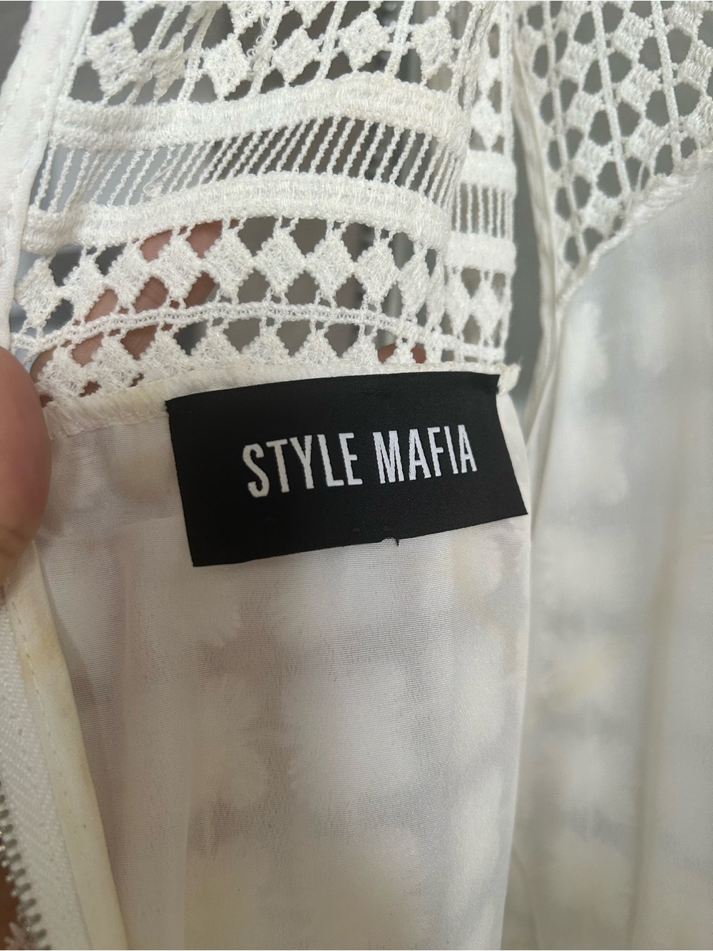 Style Mafia - White Textured Crochet lace Dress S - Picture 5 of 13